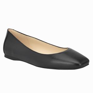 Nine West Alena Square-Toe Flats - Black - Ireland (QK6531478)